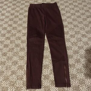 Maroon Legging with Leg Zipper